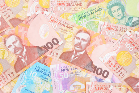Dollar notes in New Zealand currency.の写真素材
