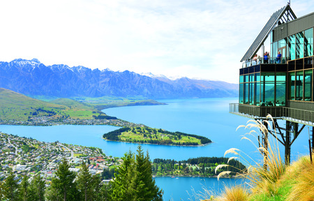 QUEENSTOWN, NZ - Nov 17:Aerial view of Queenstown on November 17 2014.のeditorial素材