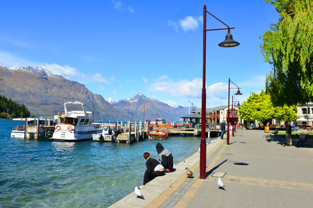 QUEENSTOWN, NZ - Nov18:Visitors in Queenstown Mall on Nov18 ,2014.のeditorial素材