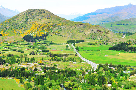 A view from the Crown Range road near Arrowtown, south Island, New Zealandの写真素材