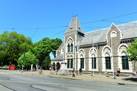 CHRISTCHURCH, NEW ZEALAND - November 24, 2014: The historic Canterbury Museum on Rolleston Avenue open again after recent earthquakes.のeditorial素材
