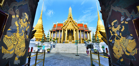 Golden pavilion in Wat Phra Kaew, Temple of the Emerald Buddha,Grand palace in Bangkok, Thailandの写真素材