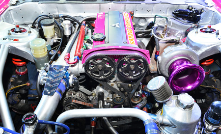 BANGKOK - June 23: Engine show on display at Bangkok International Auto Salon on June 23 , 2015 in Bangkok, Thailand.のeditorial素材