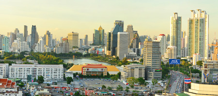 BANGKOK, THAILAND - August 31: Bangkok view, Above view from skyscraper in the city on August 31, 2015 in Bangkok Thailandのeditorial素材