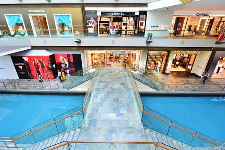 SINGAPORE -NOV 18: Shopping mall at Marina Bay Sands Resort on November18, 2015 in Singapore. It is...