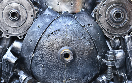 Composition metal engine's details. Abstract background.の写真素材