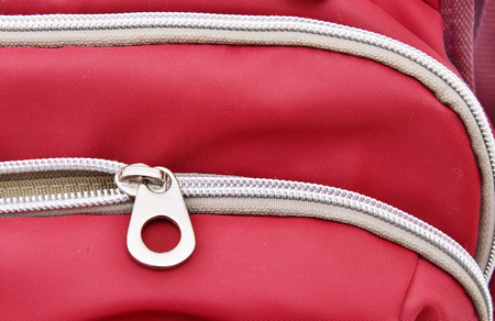 Red bag Unzippedの写真素材