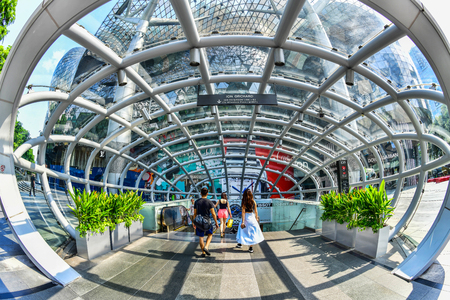 SINGAPORE - OCTOBER 3, 2018: Front entrance Subway of ION Orchard shopping mall ,ION is one of famous shopping malls in Singapore.のeditorial素材
