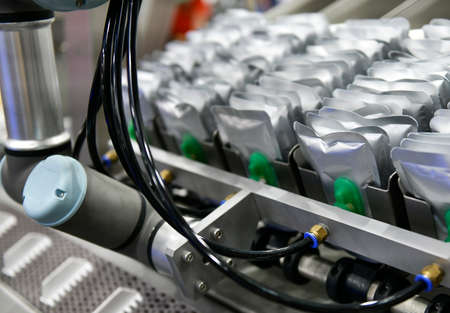 Aluminium Foil Bag Packaging at Industrial Modern machine for packaging lineの写真素材