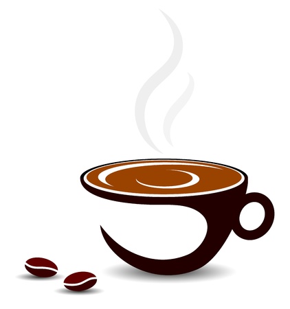 cup of coffee and beans for the vectorのイラスト素材