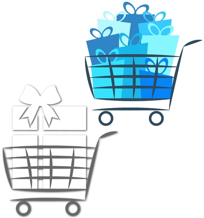 logo for the sale of the business, the cart and giftsのイラスト素材