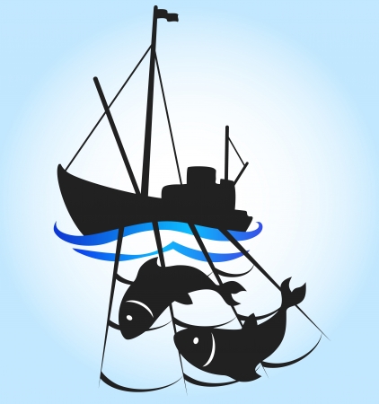 design for business, fishing vesselのイラスト素材