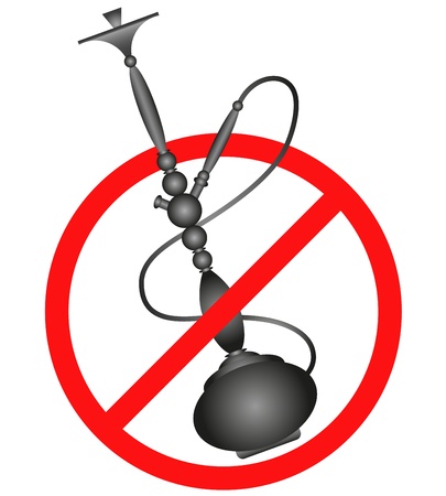 No smoking, hookah silhouetteのイラスト素材