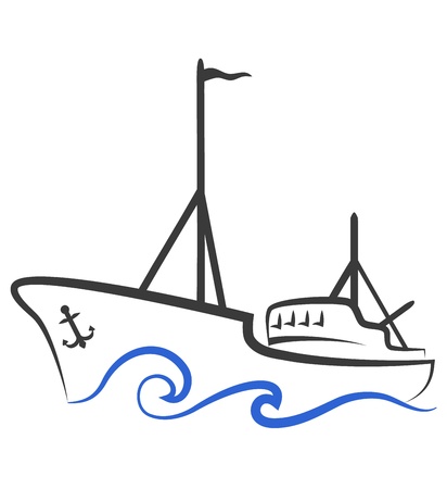 design for business, fishing vesselのイラスト素材