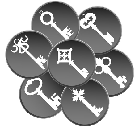 a set of door keys for the vectorのイラスト素材