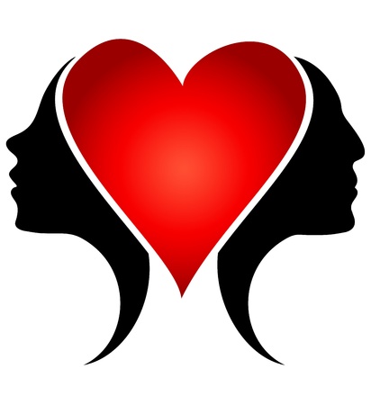 silhouette of the guy and girl in loveのイラスト素材