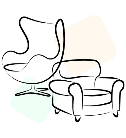 design for business, silhouette chairのイラスト素材