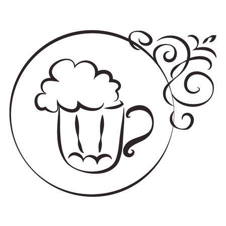 beer mug and sign with the patternのイラスト素材