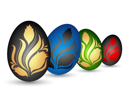 Easter eggs with floral patterns for the vectorのイラスト素材