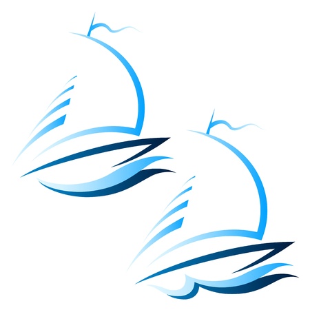 design sports yacht, the silhouette of the vectorのイラスト素材