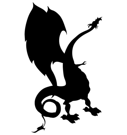 silhouette fairy dragon for the vectorのイラスト素材