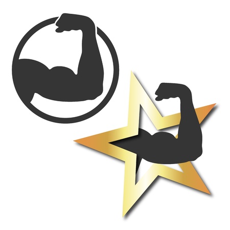 emblem set for body building and fitnessのイラスト素材