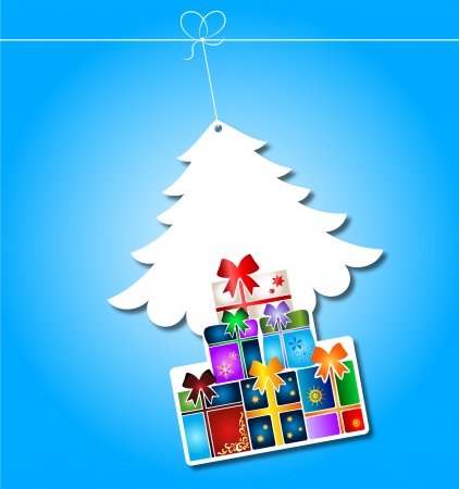 Christmas tree and presents のイラスト素材
