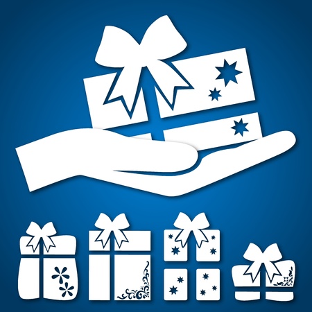 gift in hand, for the vectorのイラスト素材