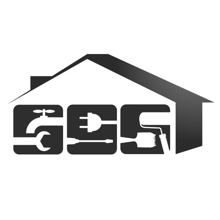 emblem design for repair of housesのイラスト素材