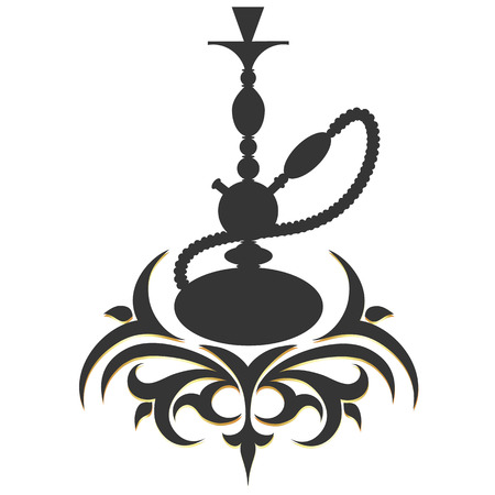 hookah silhouette pattern vectorのイラスト素材