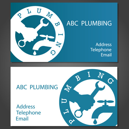 Design Business cards for plumbing, vectorのイラスト素材