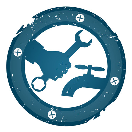 Repair plumbing business for silhouette vectorのイラスト素材