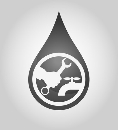 Design for repair waterpipe silhouette dropsのイラスト素材