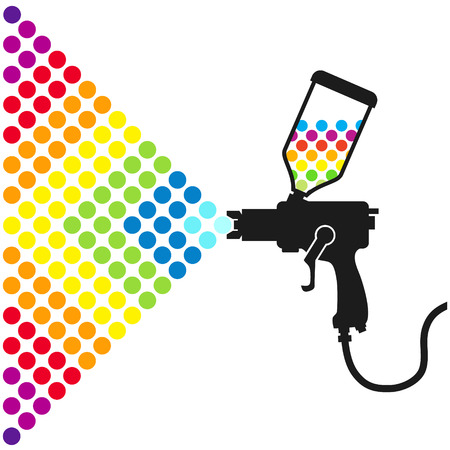 Gun sprays a paint color for the vectorのイラスト素材