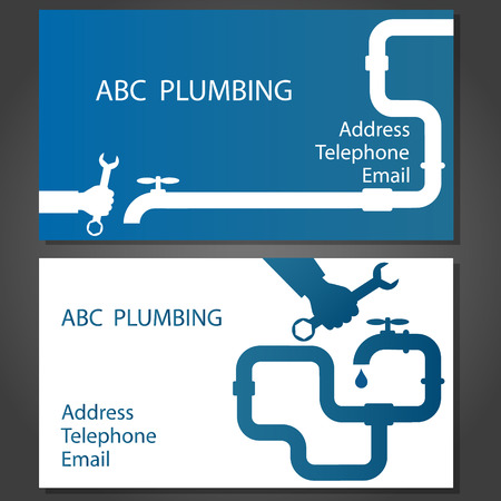 Business card to repair plumbing, vectorのイラスト素材