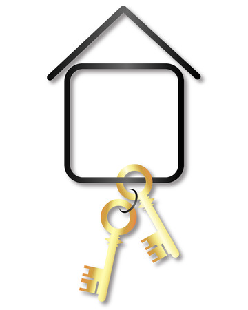design for sale house with keys, vectorのイラスト素材