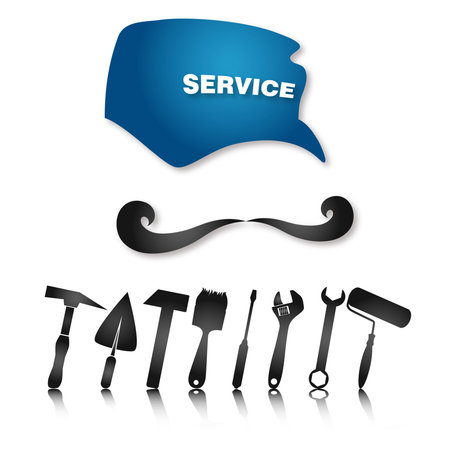 Plumber with tools, cap and mustacheのイラスト素材
