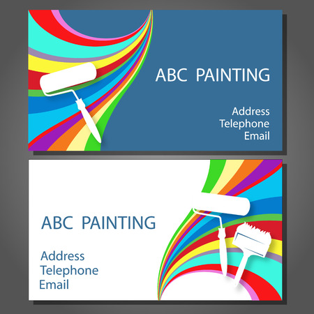 Business card for a painting business, vectorのイラスト素材