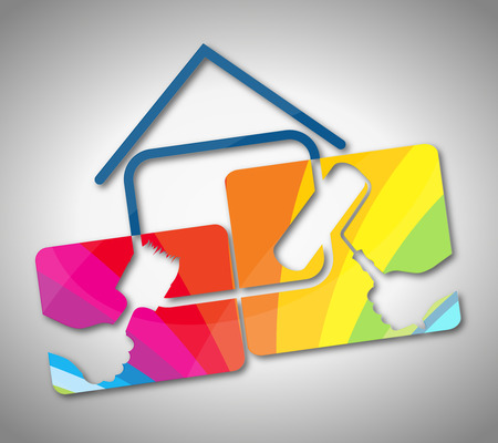 Symbol for house painting business, vectorのイラスト素材