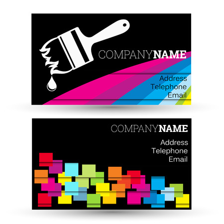 Business card business painting and painter housesのイラスト素材