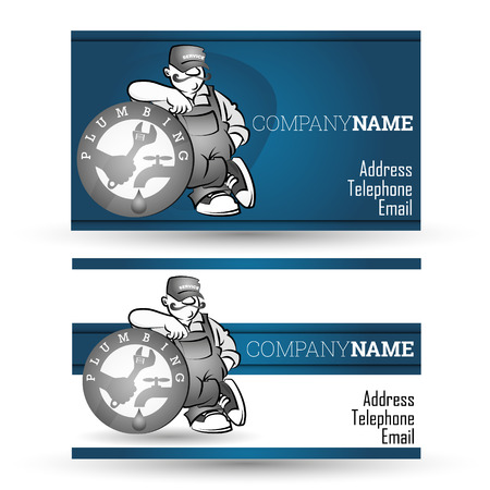 Business card for plumbing, repair pipeline vectorのイラスト素材