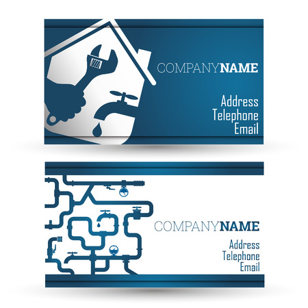 Business card repair of plumbing and sanitary ware, vectorのイラスト素材