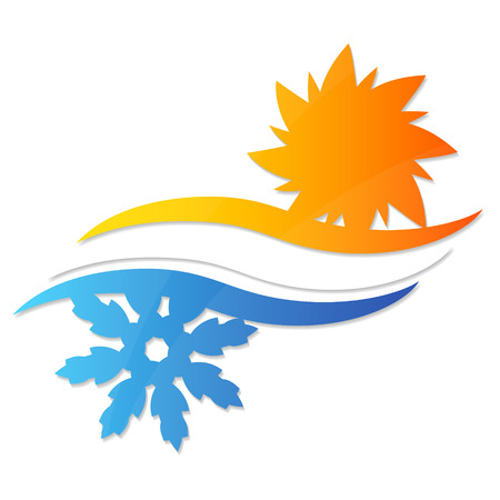 Sun and snowflake symbol for businessesのイラスト素材