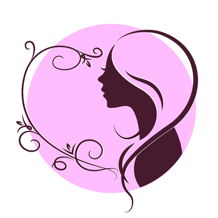 Silhouette girls for beauty and hair salonのイラスト素材
