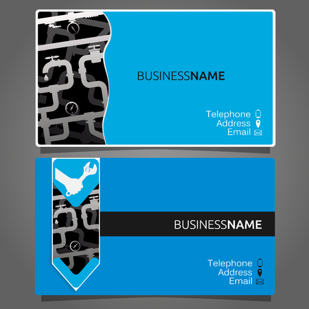 Business card for repair of plumbing and sanitary wareのイラスト素材