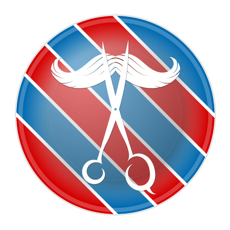 Barbers Shop vector scissors and mustacheのイラスト素材