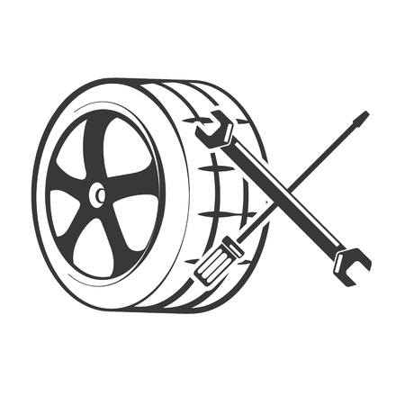 Tire Repair cars vector design for businessのイラスト素材
