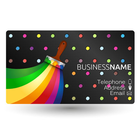Painting business card concept vectorのイラスト素材