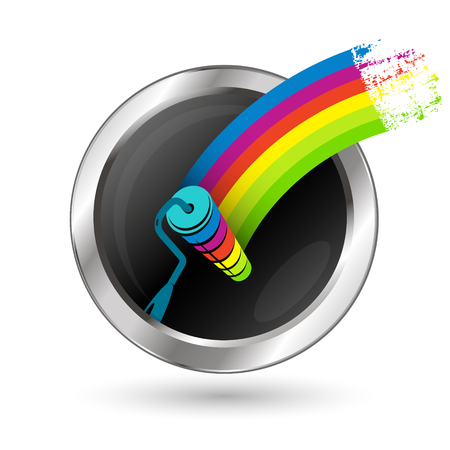 Paint roller in a circle symbol for businessのイラスト素材
