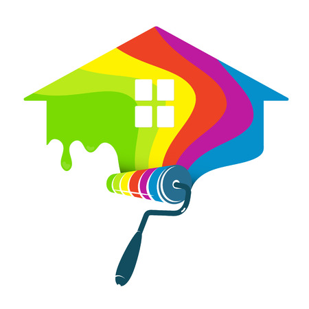 Painting house design for businessのイラスト素材